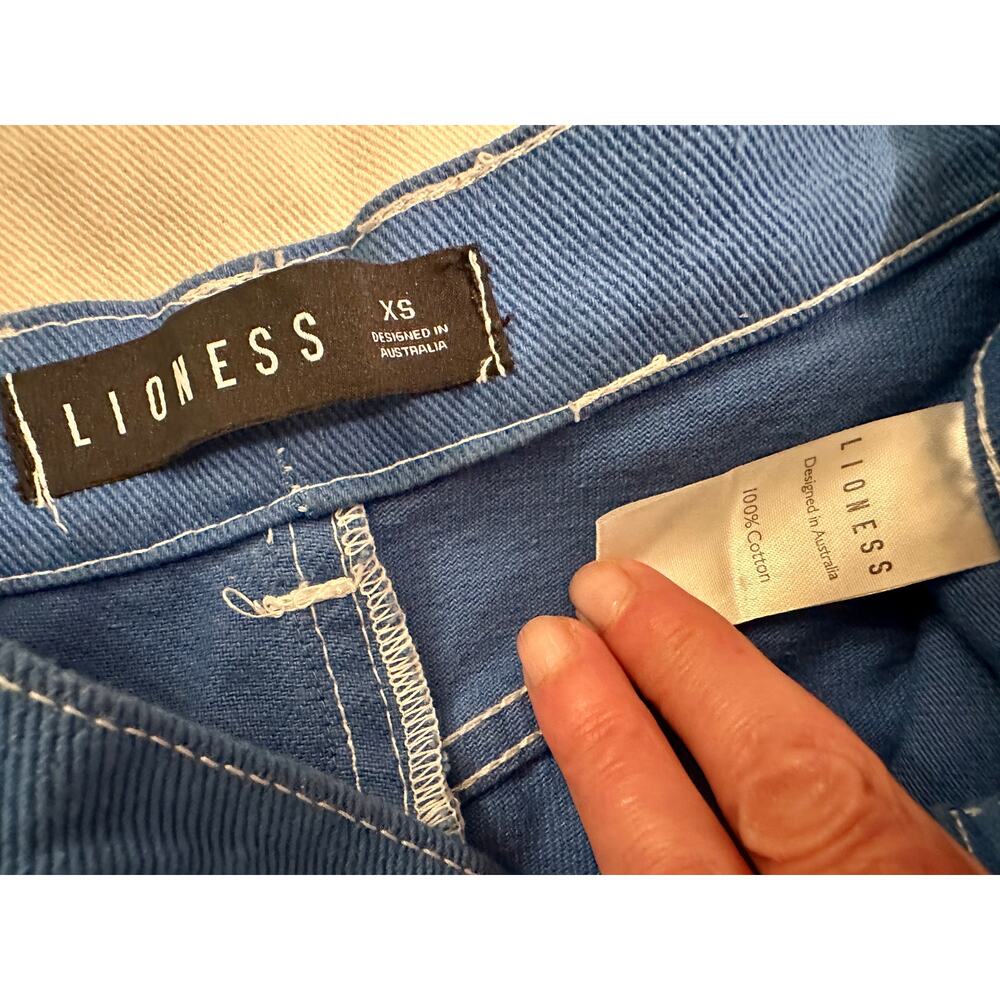 NWOT LIONESS MIAMI VICE SLOUCHY WIDELEG CARGO PANTS COBALT BLUE XS - Picture 5 of 9
